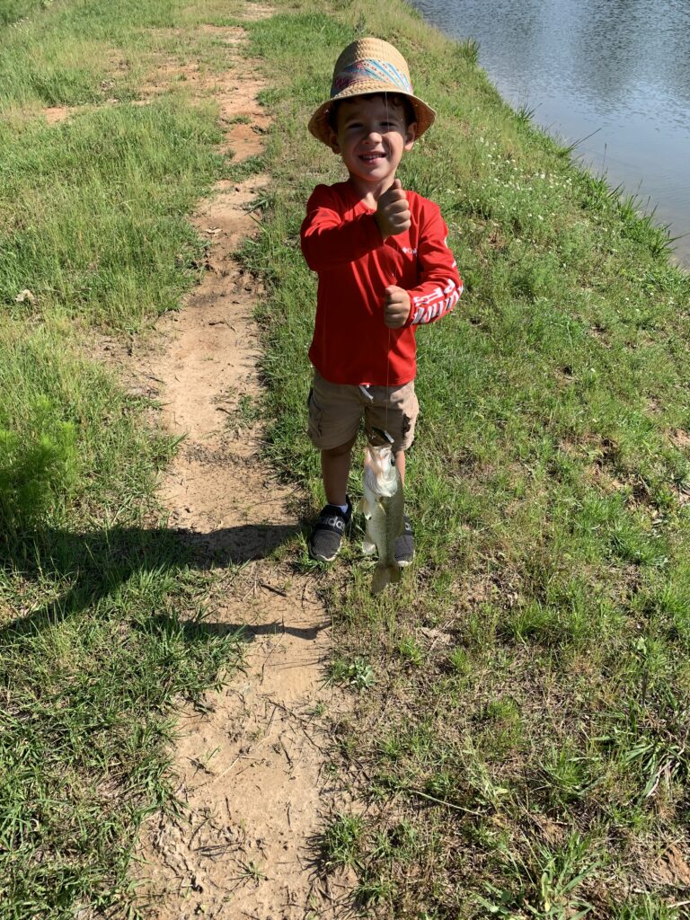 Great Grandson's first fishing trip